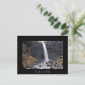 Svartifoss waterfall, IJsland briefkaart met zwart (Staand voorkant)