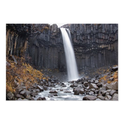 Svartifoss waterfall in IJsland fotoprint Foto Afdruk (Voorkant)