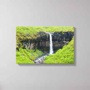Svartifoss Waterfall in Skaftafell - IJsland Canvas Afdruk