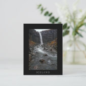 Svartifoss waterval, IJsland zwart briefkaart (Staand voorkant)