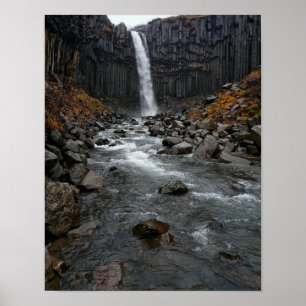 Svartifoss waterval in IJsland poster