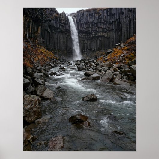 Svartifoss waterval in IJsland poster (Voorkant)