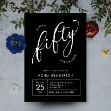 Fifty and Fabulous Modern 50th Birthday and Gifts