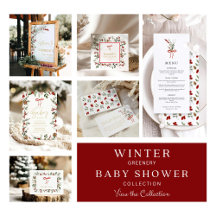 Winter Greenery Baby Shower Collection