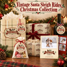 Christmas VIntage Santa Sleigh Rides