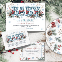 Watercolor Baby its cold outside Baby shower