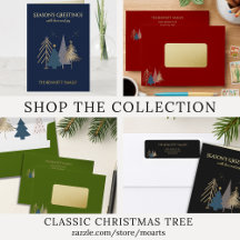 Classic Christmas Tree Cards Envelopes Accessories