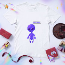 Welcome Alien Pixel – Cute Retro Gamer Design