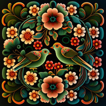 | Art Deco Style Flower Ceramic Tile |