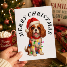 Cute Dog Breed Merry Christmas Holiday Postcards