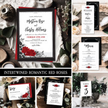 Romantic Intertwined Red Roses