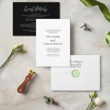 Elegant Script Calligraphy Black & White Wedding