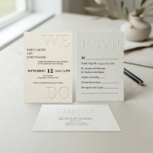 Modern Minimalist Embossed Wedding Suite 