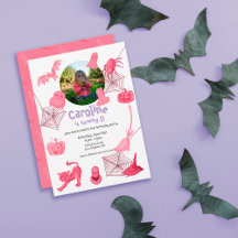 Pink and Purple Halloween themed birthday party