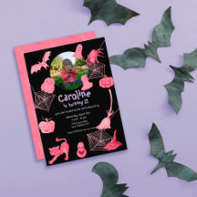 Pink & black Halloween themed birthday party