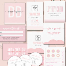 Script Modern Blush Pink and white Business Suite
