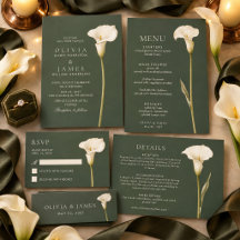 Olive Green Calla Lily Wedding Collection