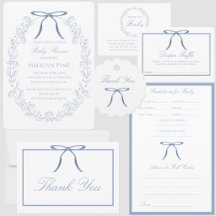 Blue Bows & Flowers Baby Shower