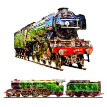 Flying Scotsman - Distressed Watercolor Style