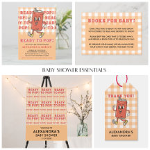 She's Ready to Pop Baby Shower | Orange Gingham