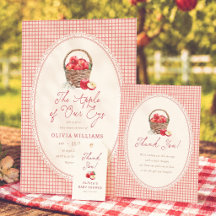 Apple Of Our Eye Red Gingham Baby Shower