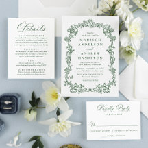 Elegant Green Victorian Floral Wedding
