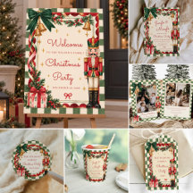 Vintage Nutcracker Green Bow Christmas Party