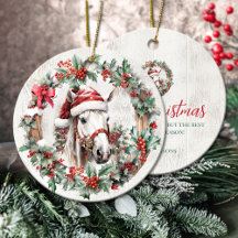 Horse in Christmas wreath