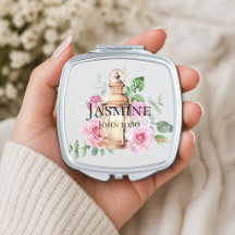 Personalized Floral Compact Mirrors w/ Bible Verse