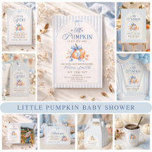 Blue Little Pumpkin Fall Baby Shower