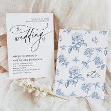 Elegant Calligraphy - Dusty Blue