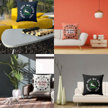 Pet Cat Typography Cute Funny Modern Pillows