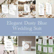 Elegant Dusty Blue Floral Wedding Collection