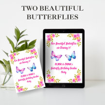 Twin Girls Butterfly Birthday Party Collection 