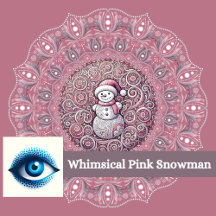 Whimsical Pink Snowman Mandala Personalized Gifts