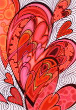 Postcard with Hearts