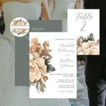 Elegant Modern Taupe Floral Wedding Collection