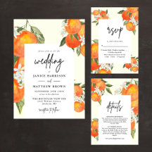Boho Abstract Orange Garden Wedding Collection