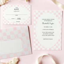 Painted Pink and White Check Wedding Collection