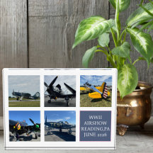Vintage Airplane Photo Collage Fun WW2 Custom
