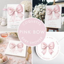 Coquette Pink Bow Baby Shower - It's a Girl
