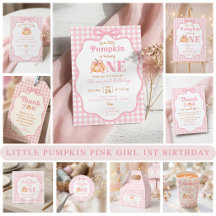 Little Pumpkin Pink Girl 1st Birthday