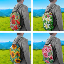 Floral Drawstring Bags