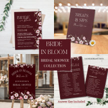 Burgundy Bride in Bloom Bridal Shower Collection 