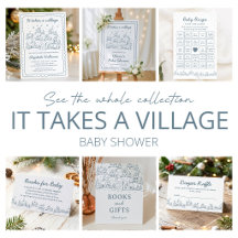 Rustic Cute It Takes a Village Baby Shower