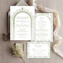 Classic Sage Green French Toile Wedding