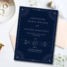 Starry Night Celestial Wedding Navy Blue Elegant