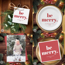 Be Merry Retro Christmas Simple Modern Typography