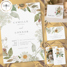 Rustic Floral Sunflower Wildflower Wedding