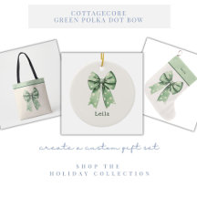 Cottagecore Green Dot Bow